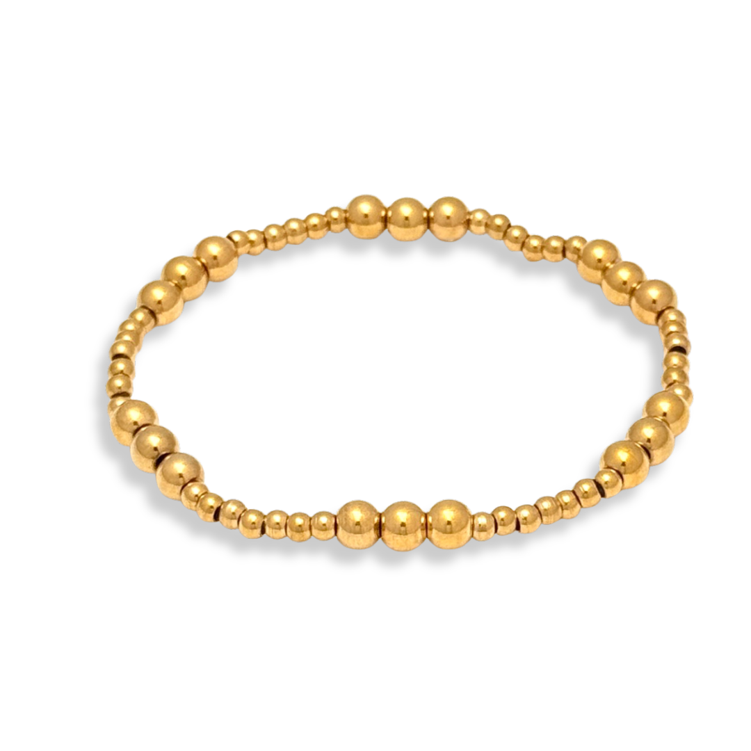 Pearl and Gold Beaded Bracelets Waterproof