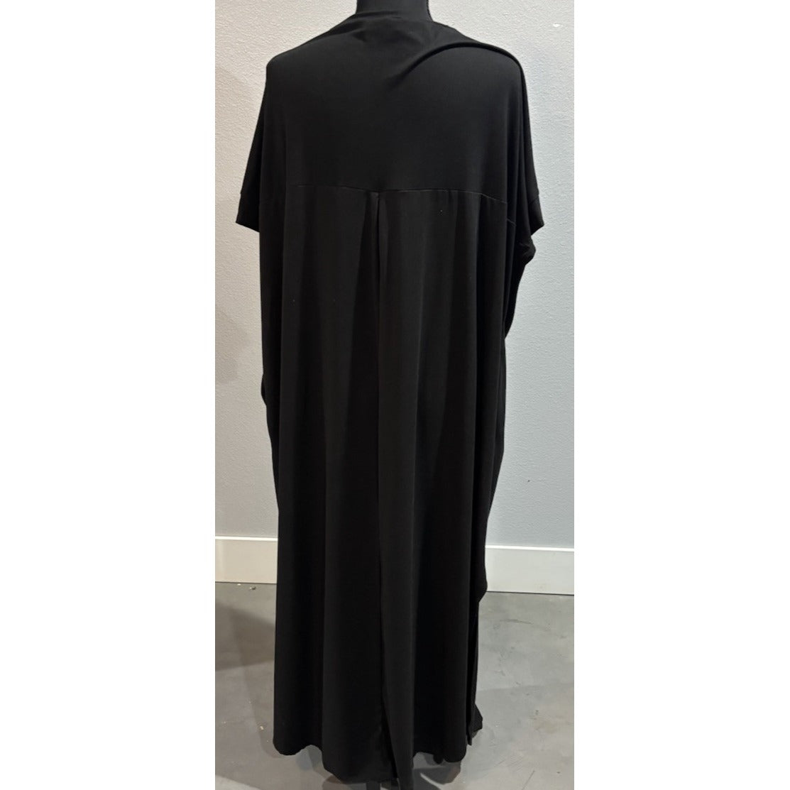 Zenana Premium Short Sleeve Maxi Dress Women's Size 2XL Solid Black Pockets