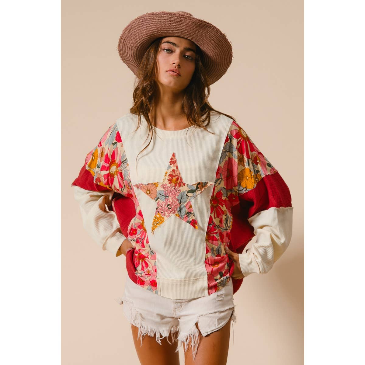 BiBi KNIT AND PRINT MIXED AND MATCH TOP