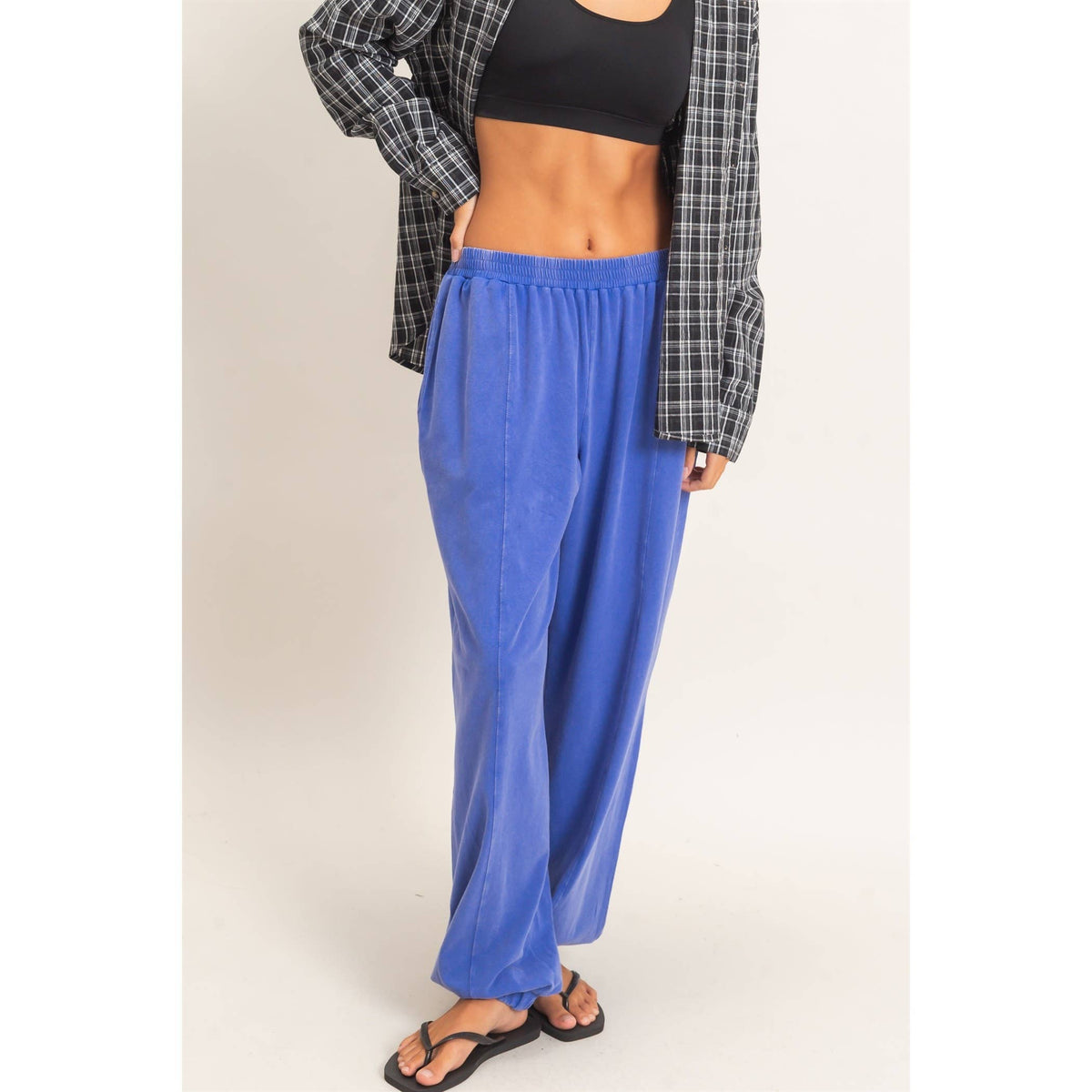 Double Zero Mineral Wash Elastic Waist Jogger Pants