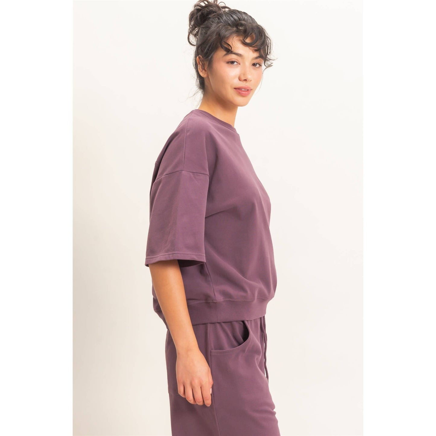 Double Zero Washed Crew Neck Short Sleeve Top