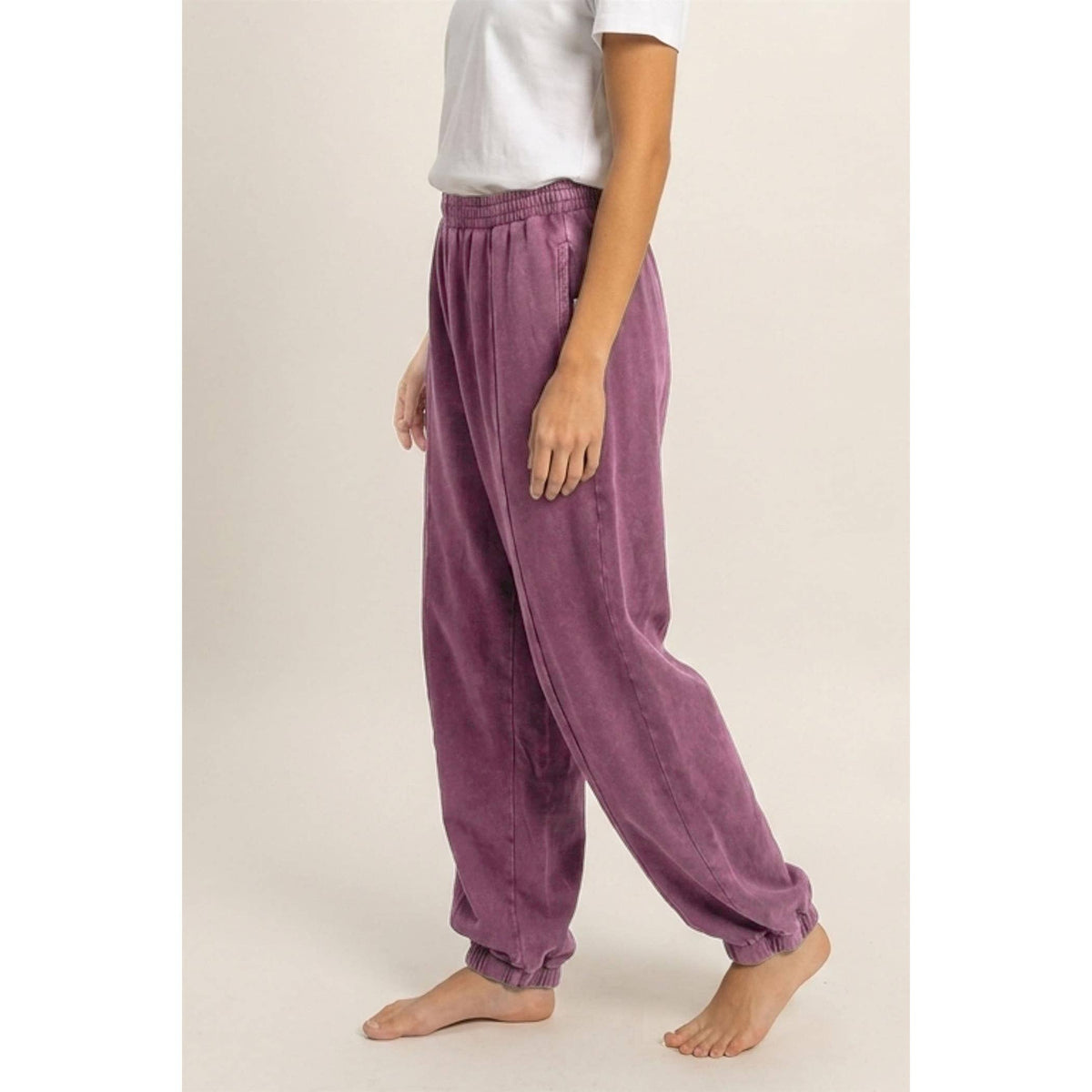 Double Zero Mineral Wash Elastic Waist Jogger Pants