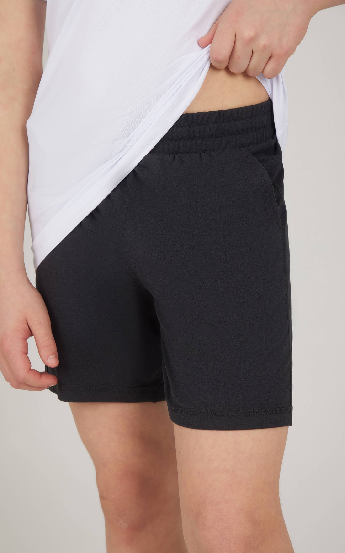 Boys Two Tone Heather Lux Shorts W Inner Liner Black