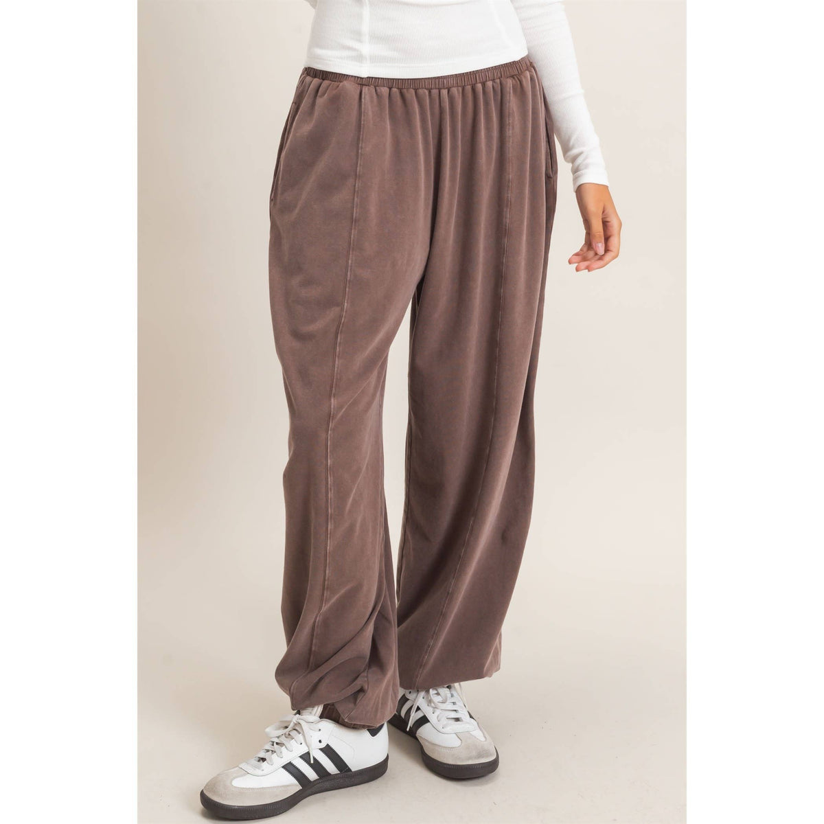 Double Zero Mineral Wash Elastic Waist Jogger Pants