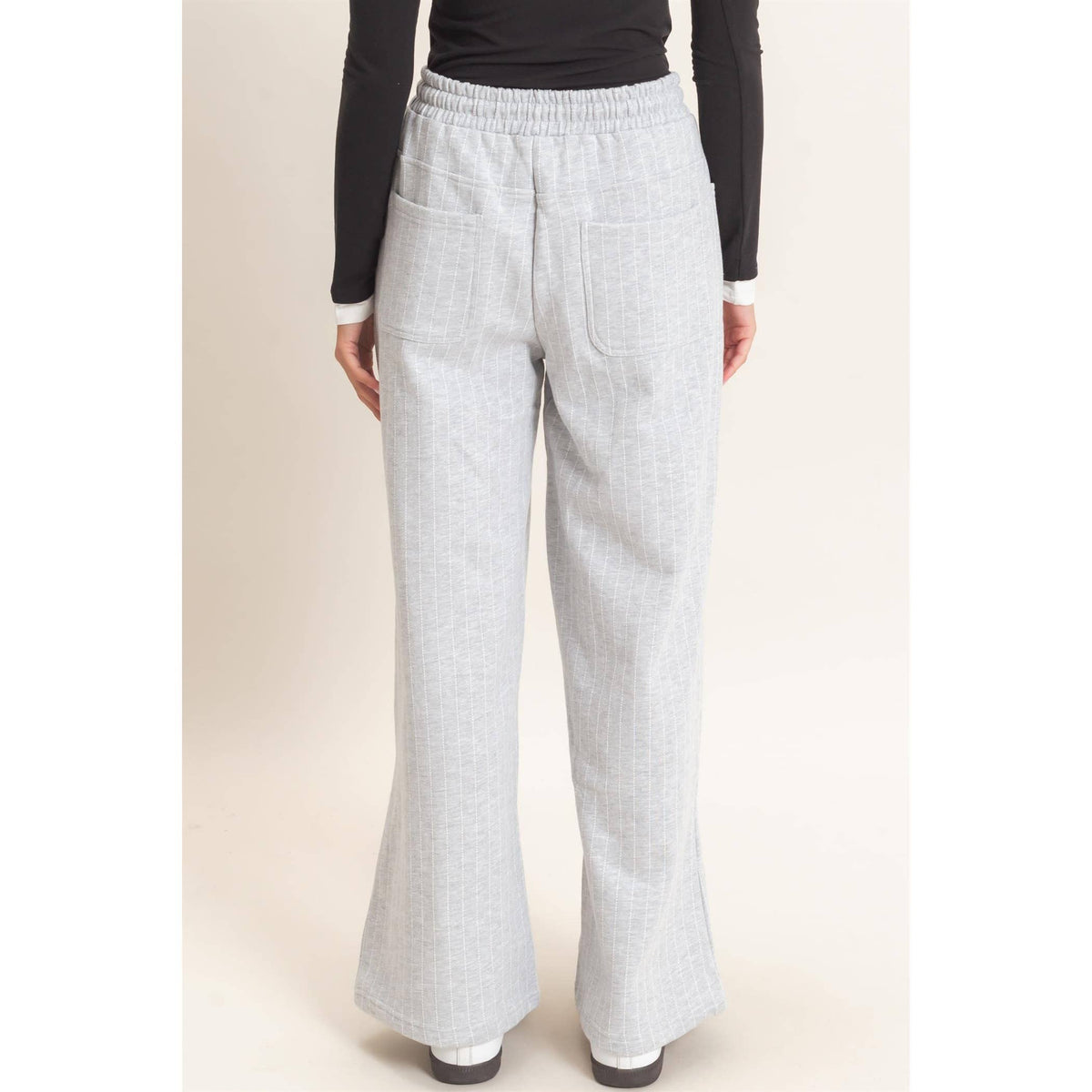 Pinstripe Elastic Waist Sweatpants