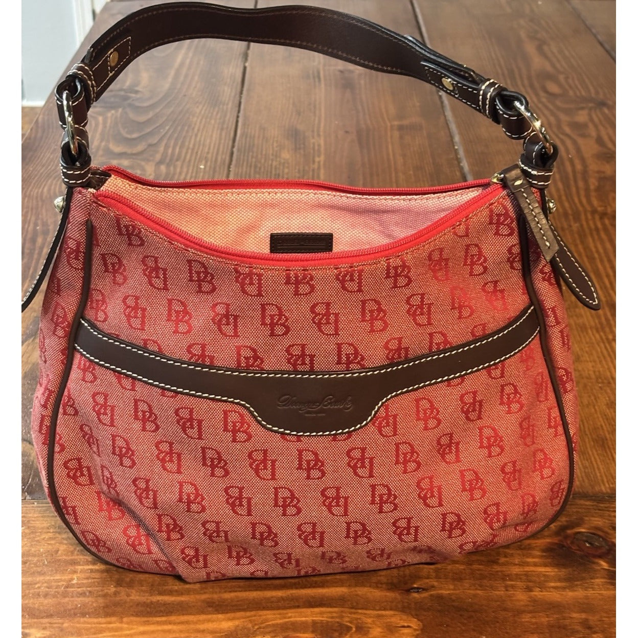Dooney And Bourke Red Canvas Monogram Purse NWOT