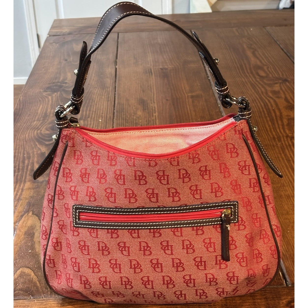 Dooney And Bourke Red Canvas Monogram Purse NWOT