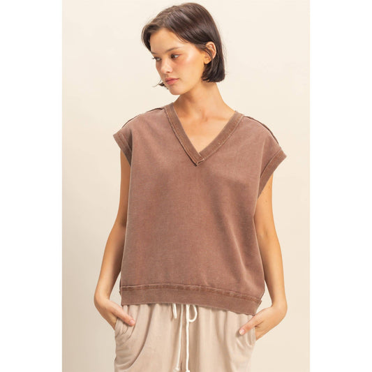 Double Zero V-Neck Sleeveless Casual Vest
