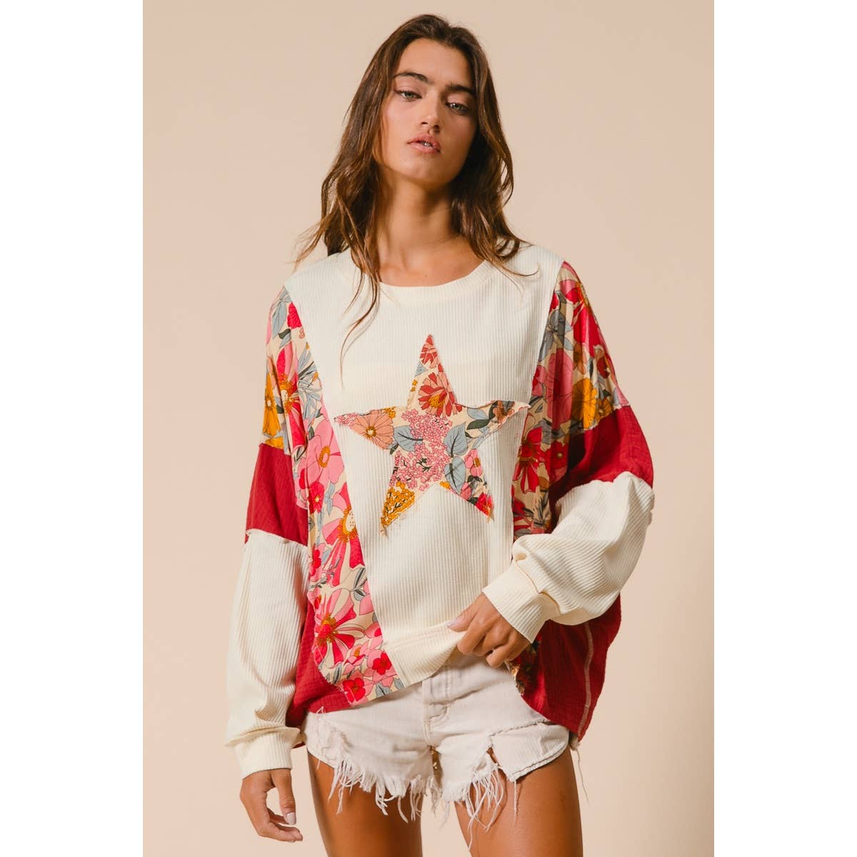 BiBi KNIT AND PRINT MIXED AND MATCH TOP