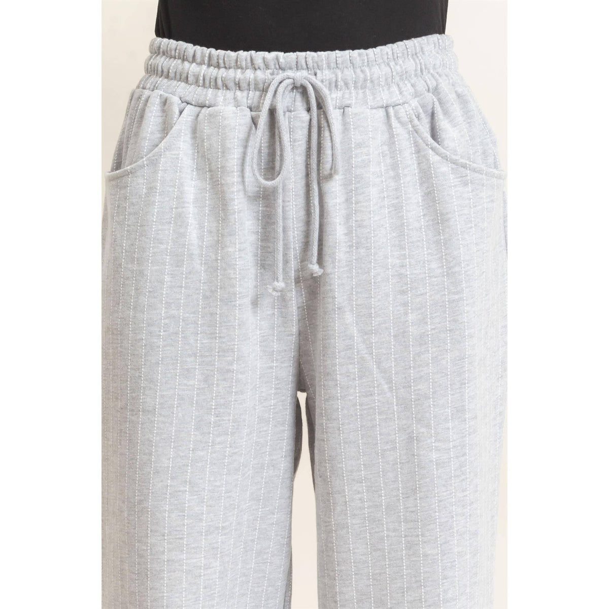 Pinstripe Elastic Waist Sweatpants