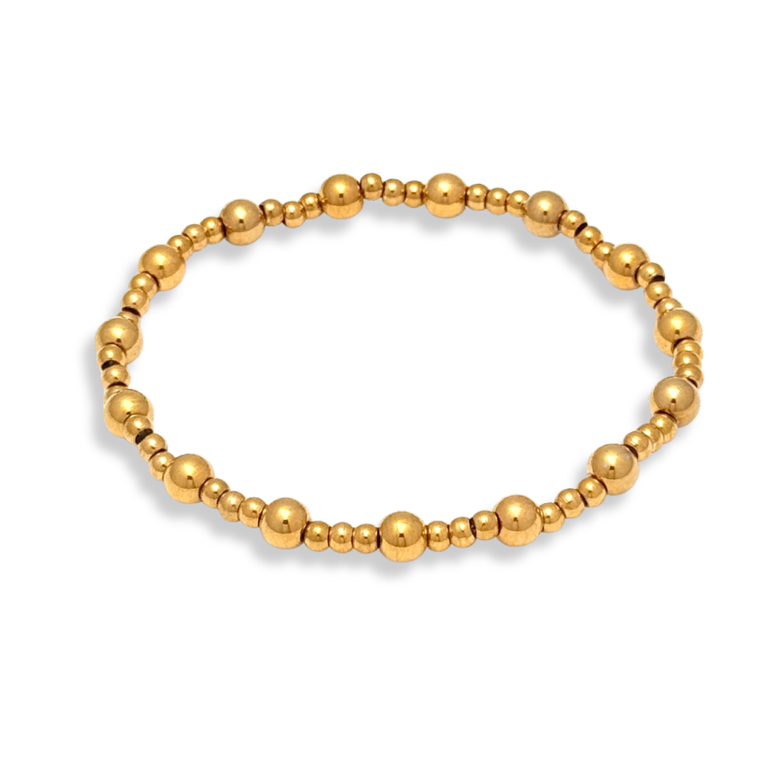Pearl and Gold Beaded Bracelets Waterproof
