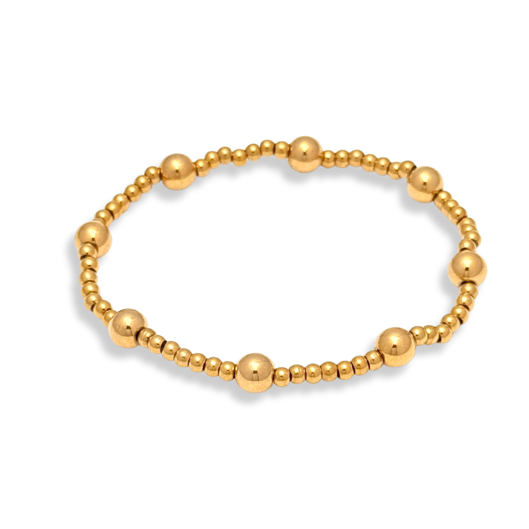 Pearl and Gold Beaded Bracelets Waterproof