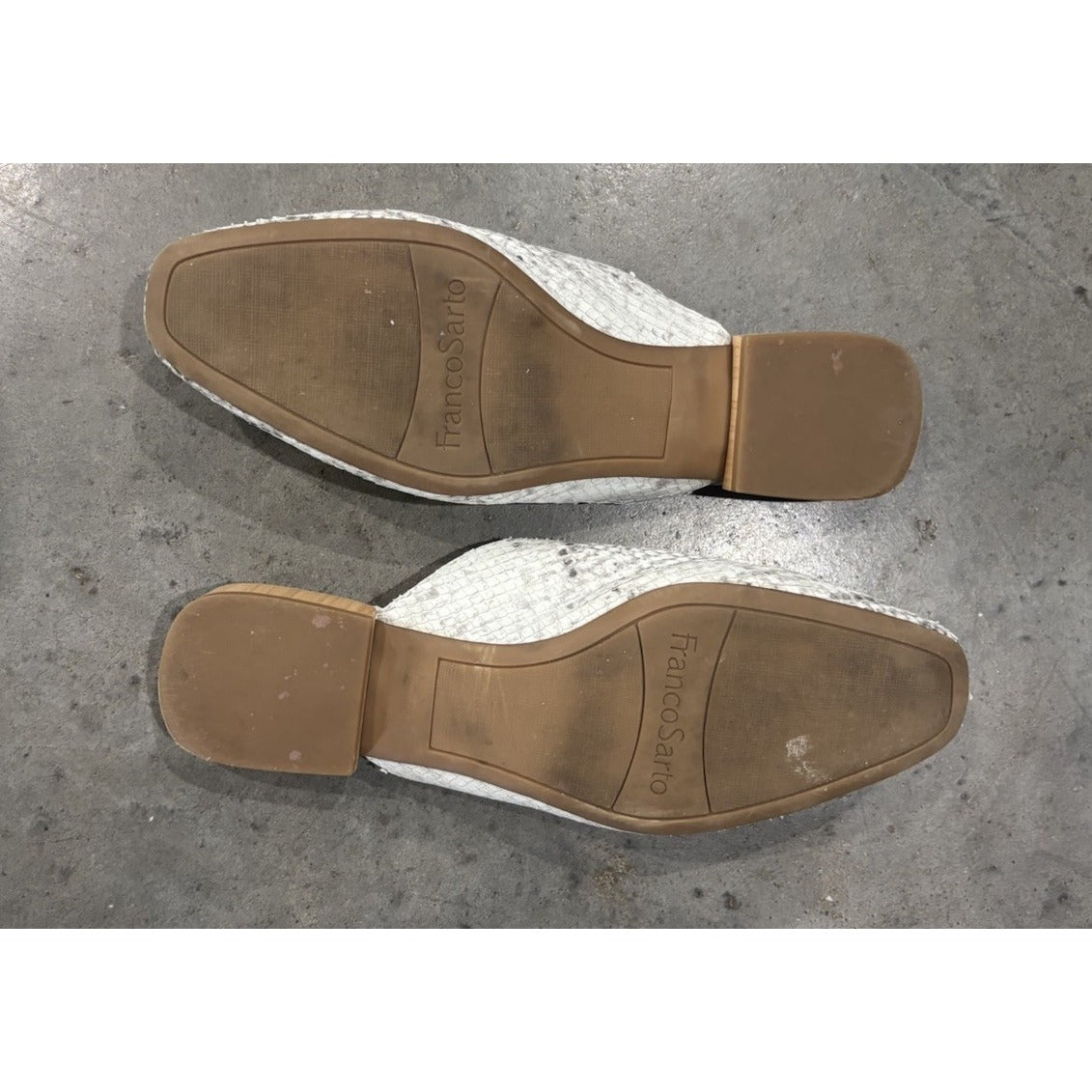 Franco Sarto Womens Van 2 Mule Flats Size 8 M Grey Snake Print Leather