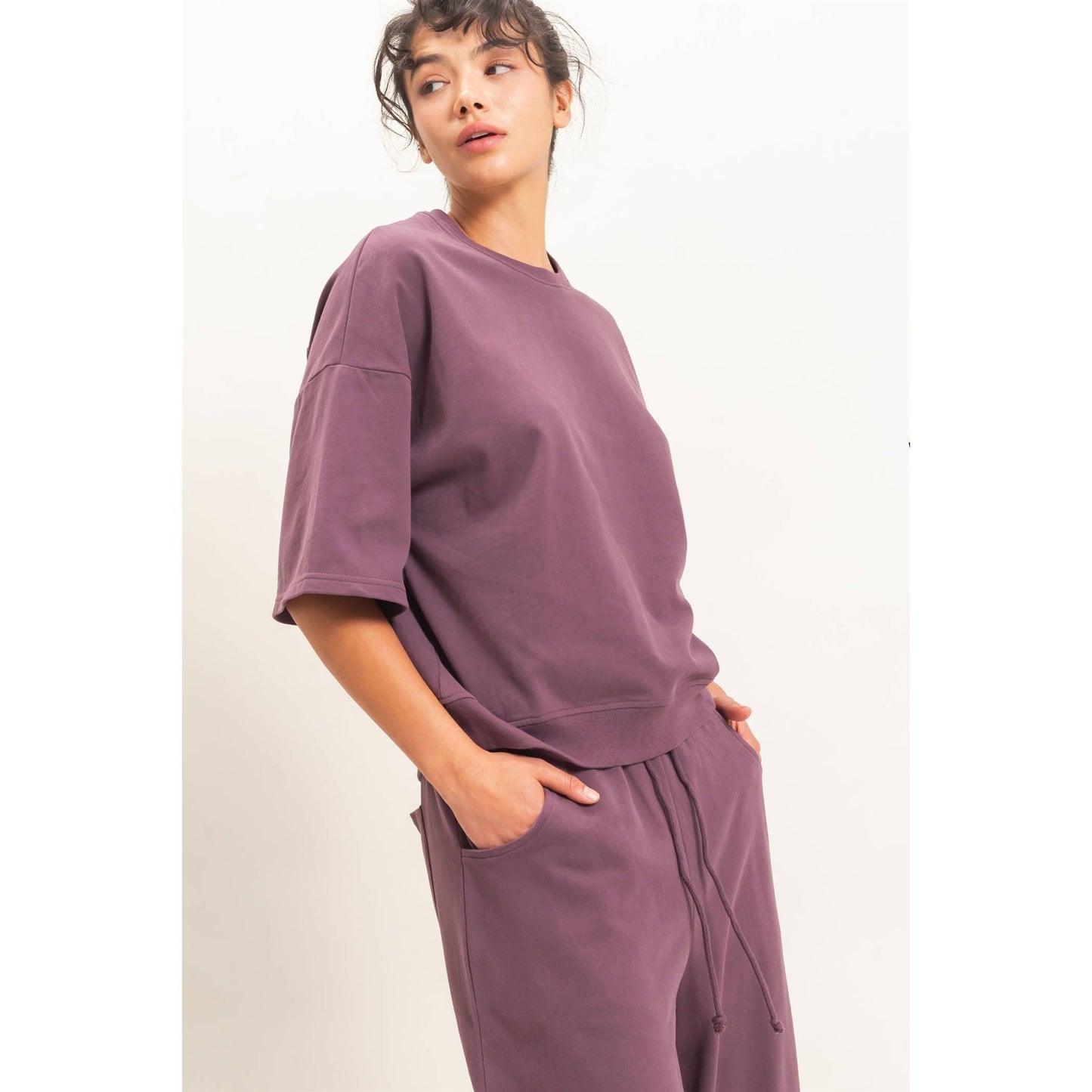 Double Zero Washed Crew Neck Short Sleeve Top