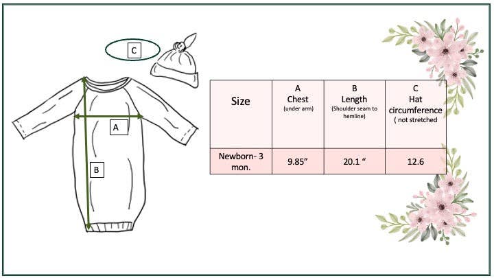 Infant Baseball Baby Gown and Hat