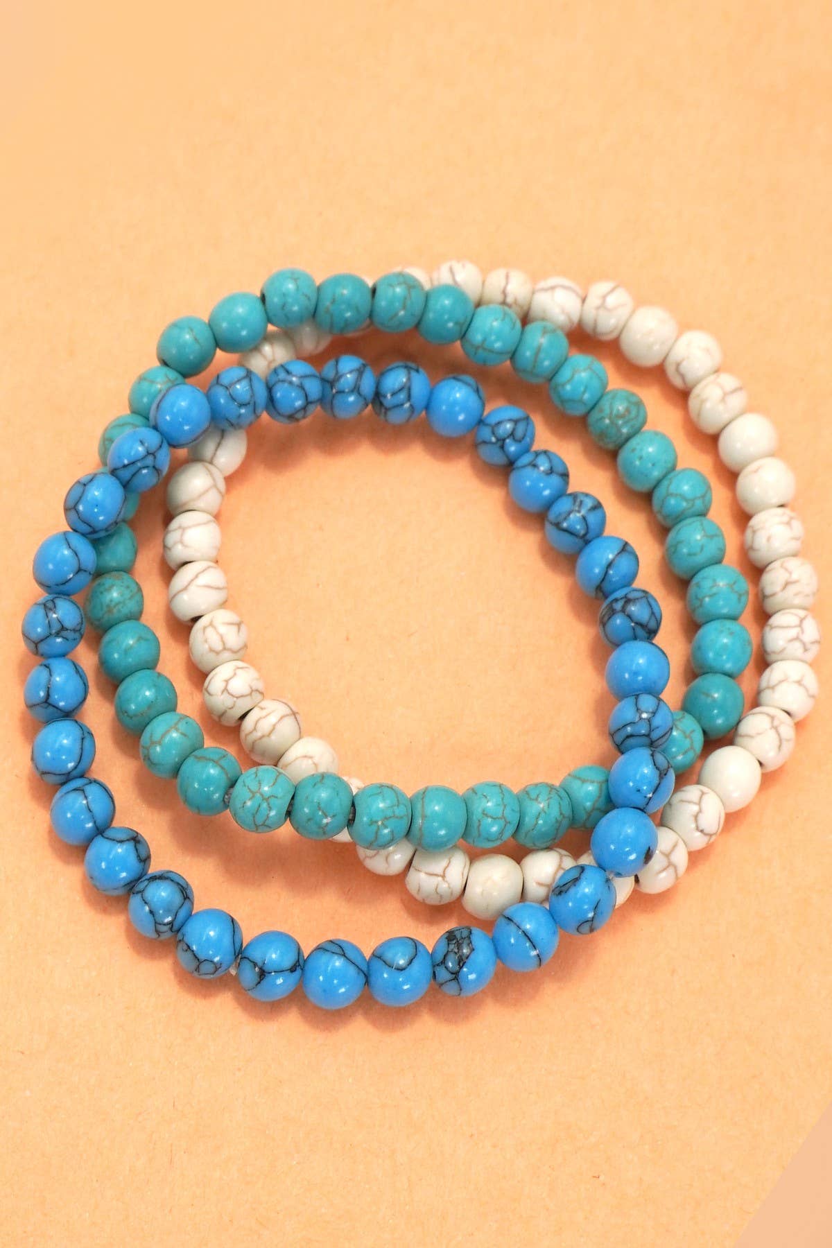 NATURAL STONE SEMI PRECIOUS STONE BEAD BRACELET Blue