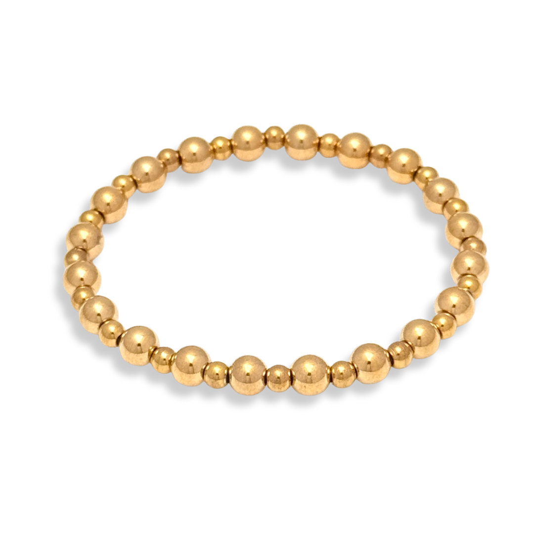 Pearl and Gold Beaded Bracelets Waterproof