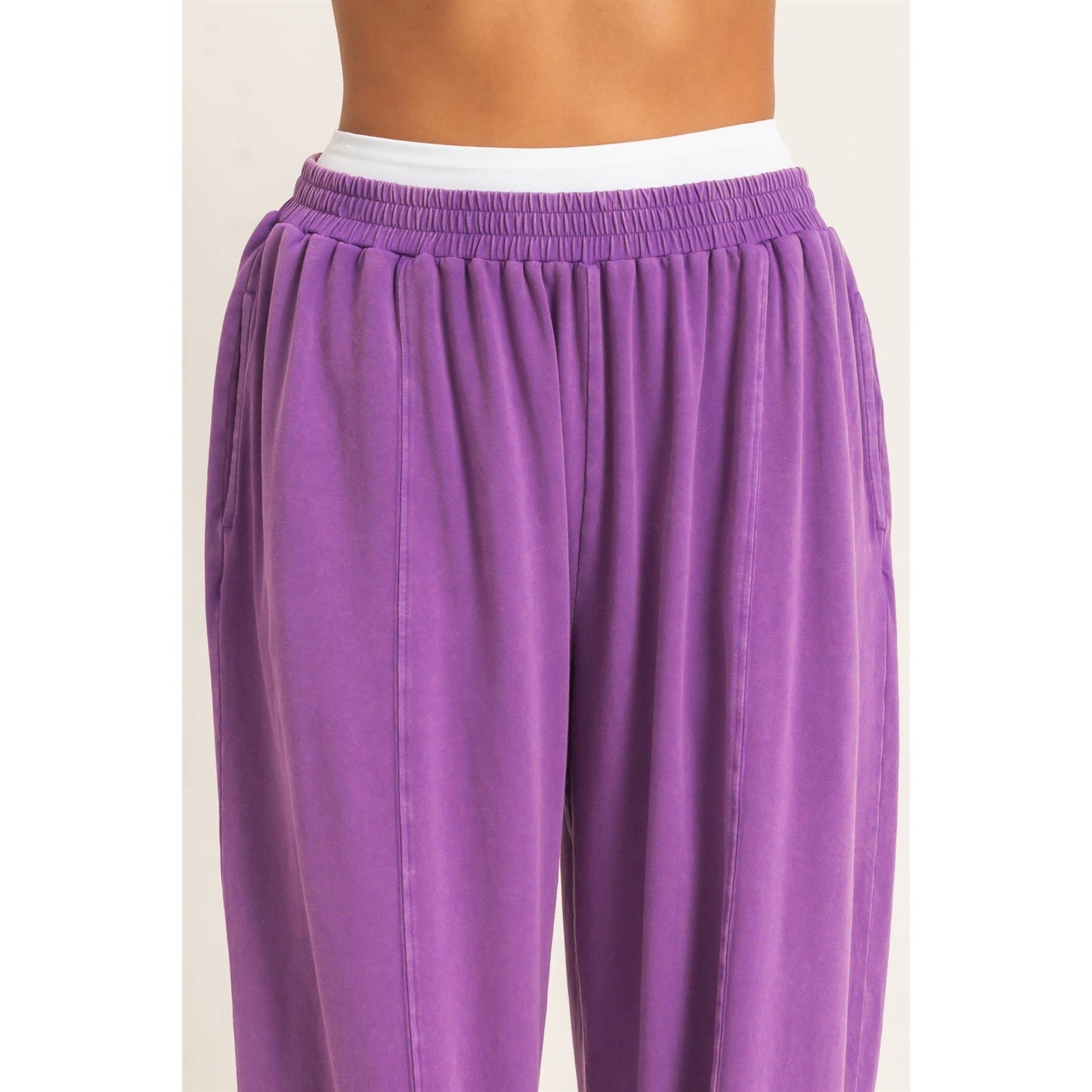 Double Zero Mineral Wash Elastic Waist Jogger Pants