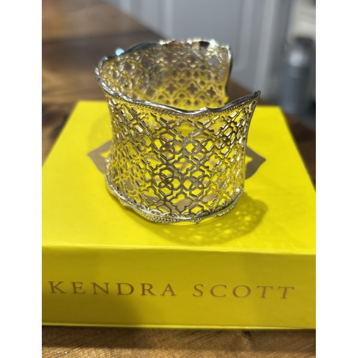 Kendra Scott Gold Tone Filigree Wide Cuff Bracelet Candice Style Openwork