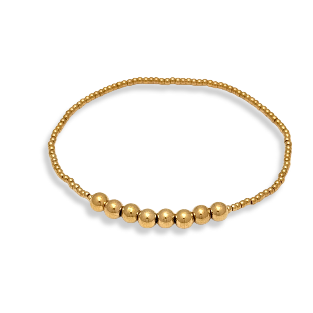 Pearl and Gold Beaded Bracelets Waterproof