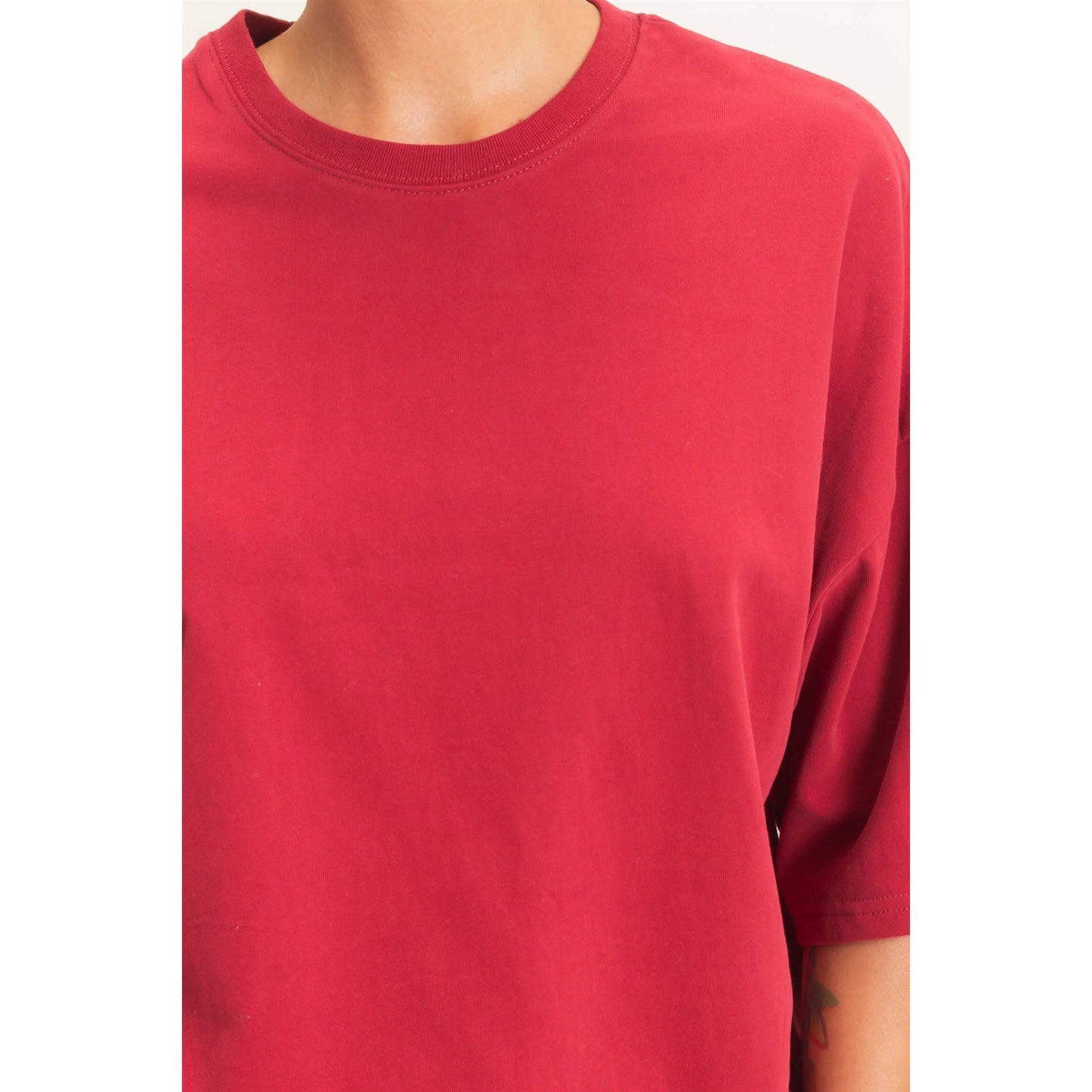 Double Zero Washed Crew Neck Short Sleeve Top
