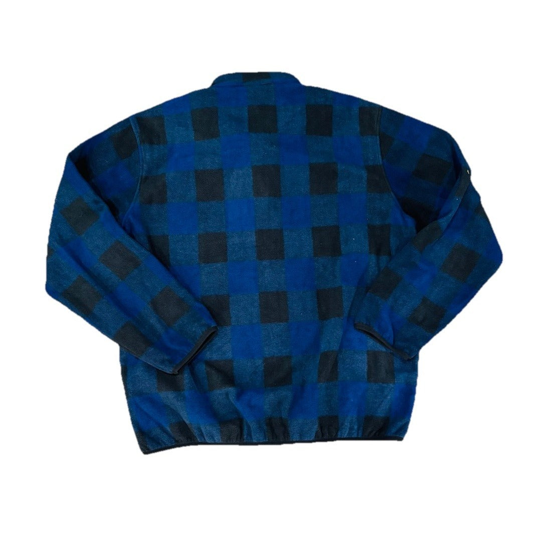 Hawke & Co 1/4 Zip Pullover Plaid Fleece Jacket Shacket Black Blue Men's XL