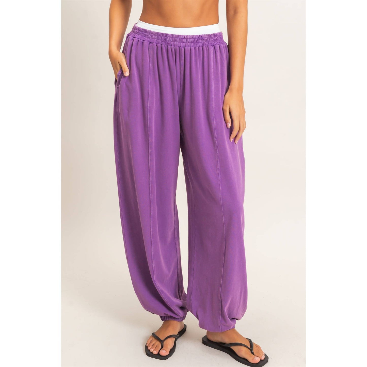 Double Zero Mineral Wash Elastic Waist Jogger Pants