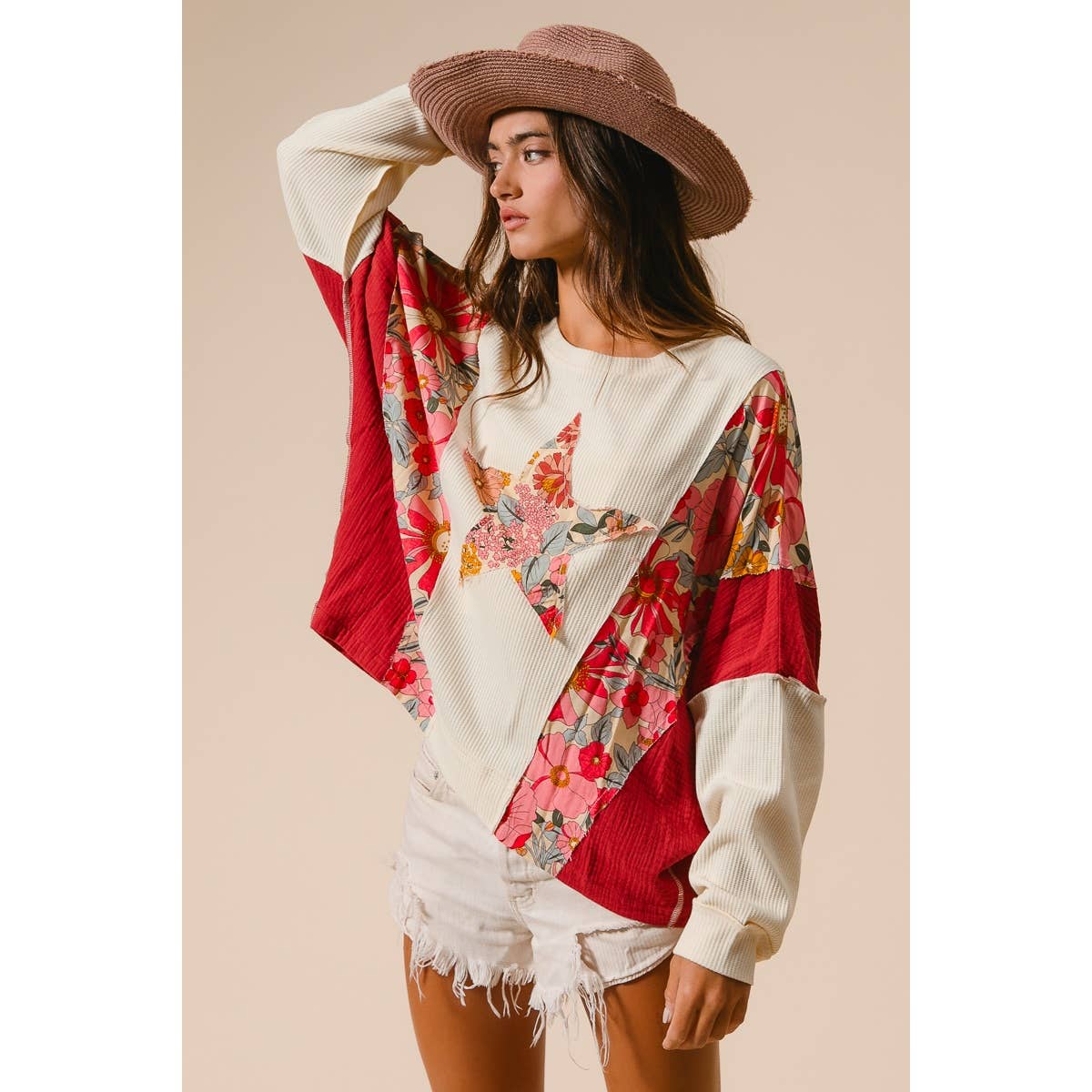 BiBi KNIT AND PRINT MIXED AND MATCH TOP