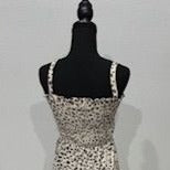 Leopard Print Smocked Maxi Romper By Fantastic Sleeveless Stretchy Fabric Casual Fit