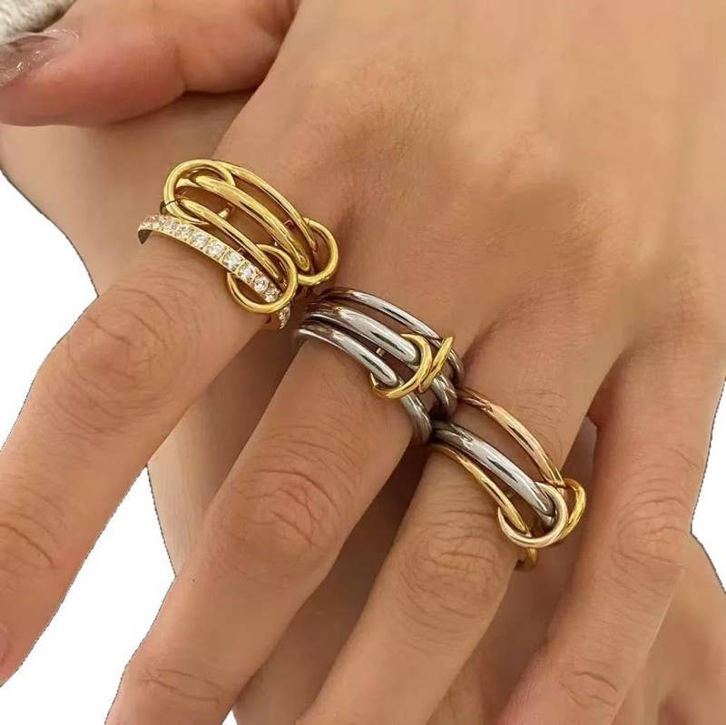 Stainless Steel Stackable Plain Band Rings Linked | 40R134