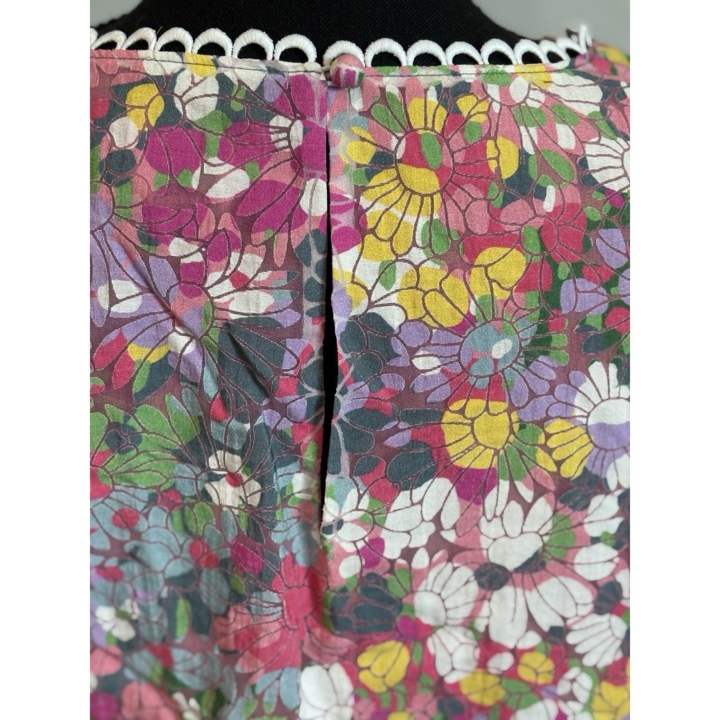 Kate Spade Floral Dots Burnout Blouse in Pink Multicolor Size S