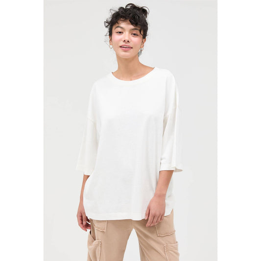 Double Zero Pigment Dye Oversized Half-Sleeve T-Shirt