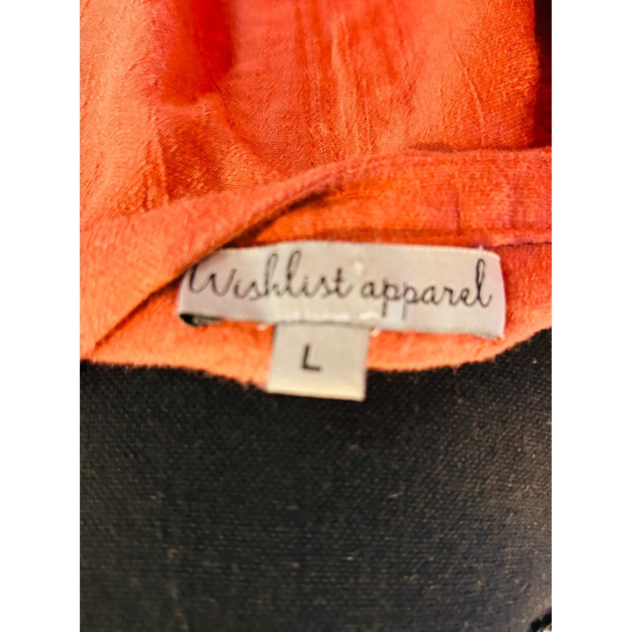 Wishlist Apparel Burnt Orange Blouse Lined Linen Texture Fall Size Large