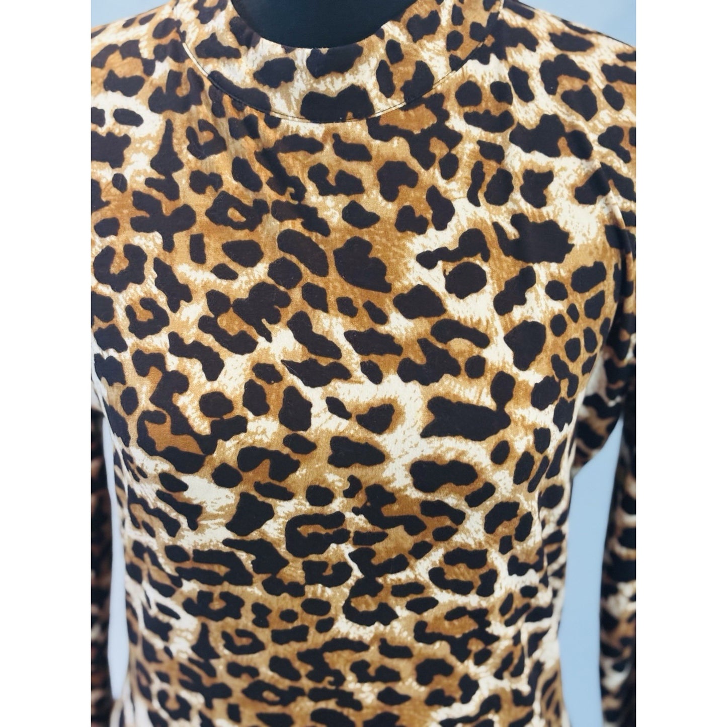 AX Paris Leopard Print High Neck Bodycon Mini Dress Size Medium