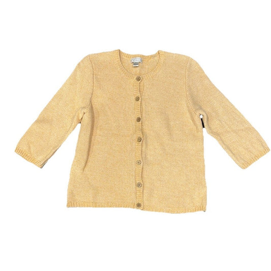 Christopher & Banks Ladies Cardigan Yellow Size Large
