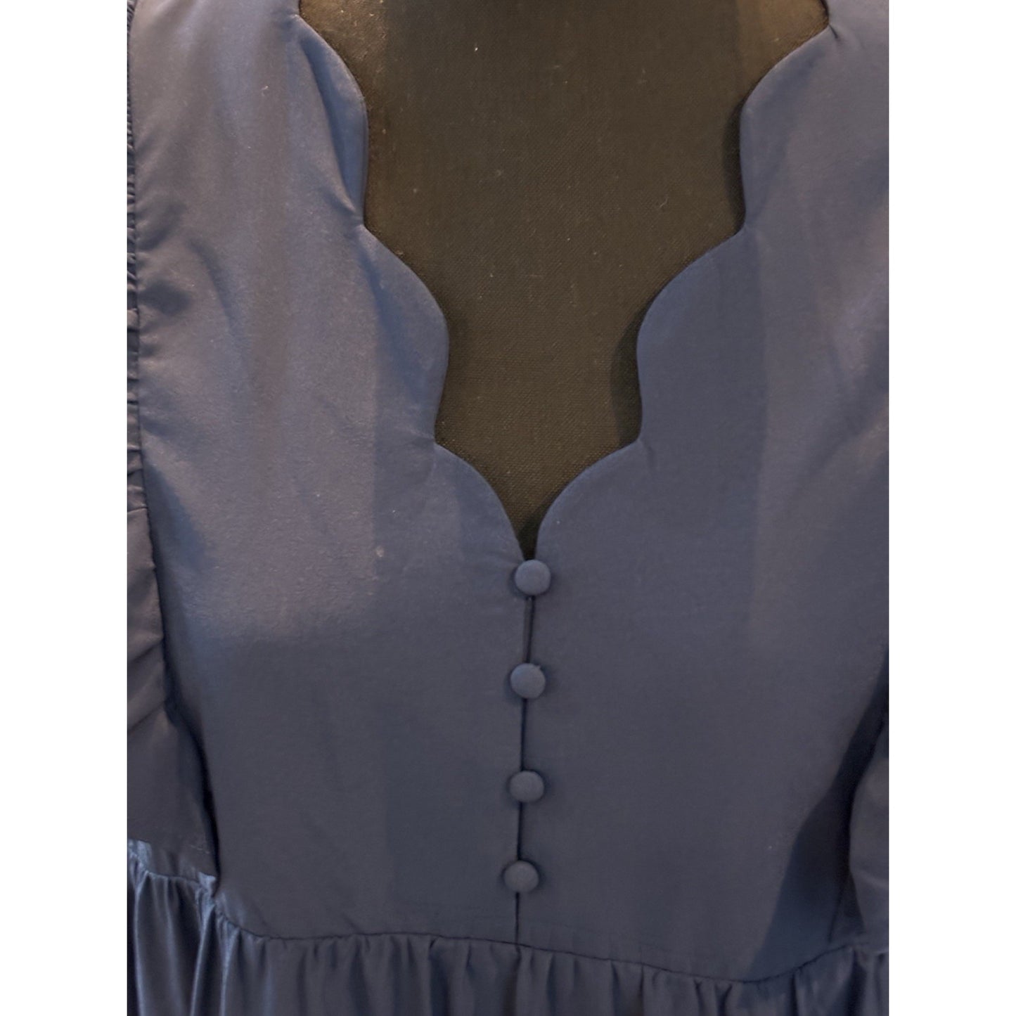 Entro Tiered Flutter Sleeve Navy Midi Dress Size Medium