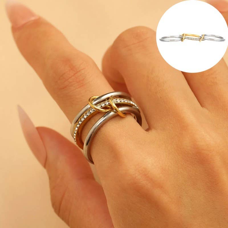 Stainless Steel Stackable Plain Band Rings Linked | 40R134