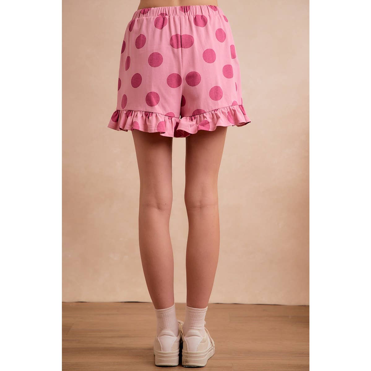 BiBi POLKA DOTS PRINTED RUFFLED DETAIL TOP AND SHORTS SET