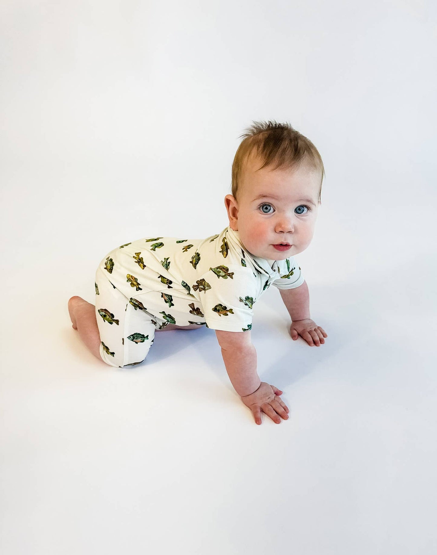 Lake Fish - SS Polo Romper Goosies