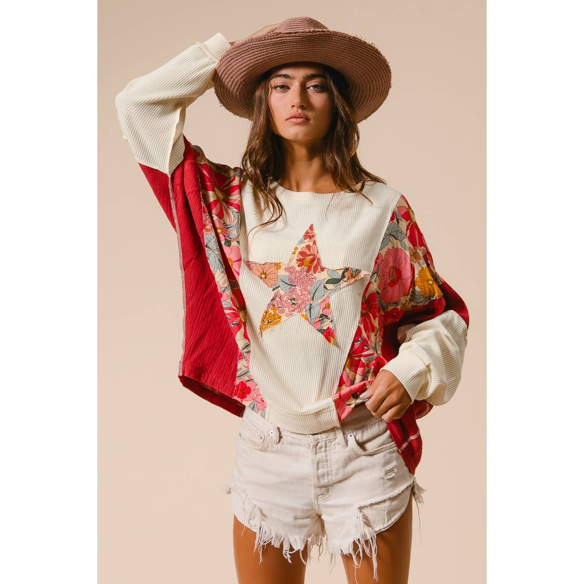 BiBi KNIT AND PRINT MIXED AND MATCH TOP