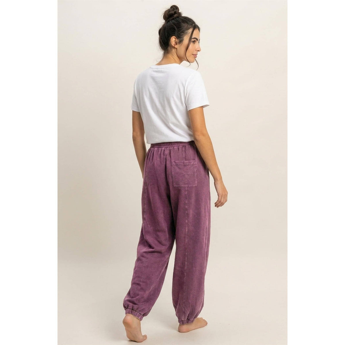 Double Zero Mineral Wash Elastic Waist Jogger Pants