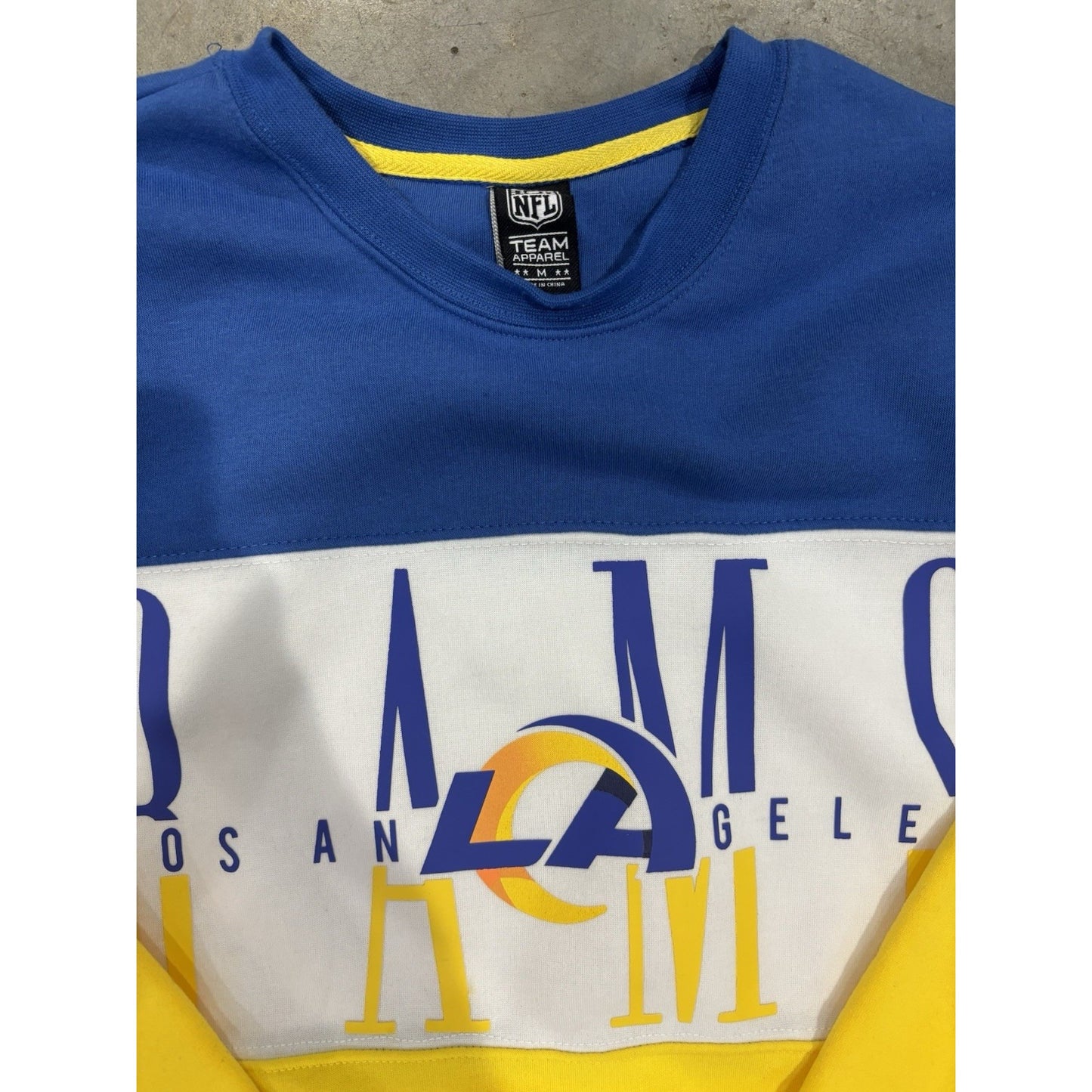 NFL NWT Los Angeles Rams Color Block Bright Sweatshirt Size Medium