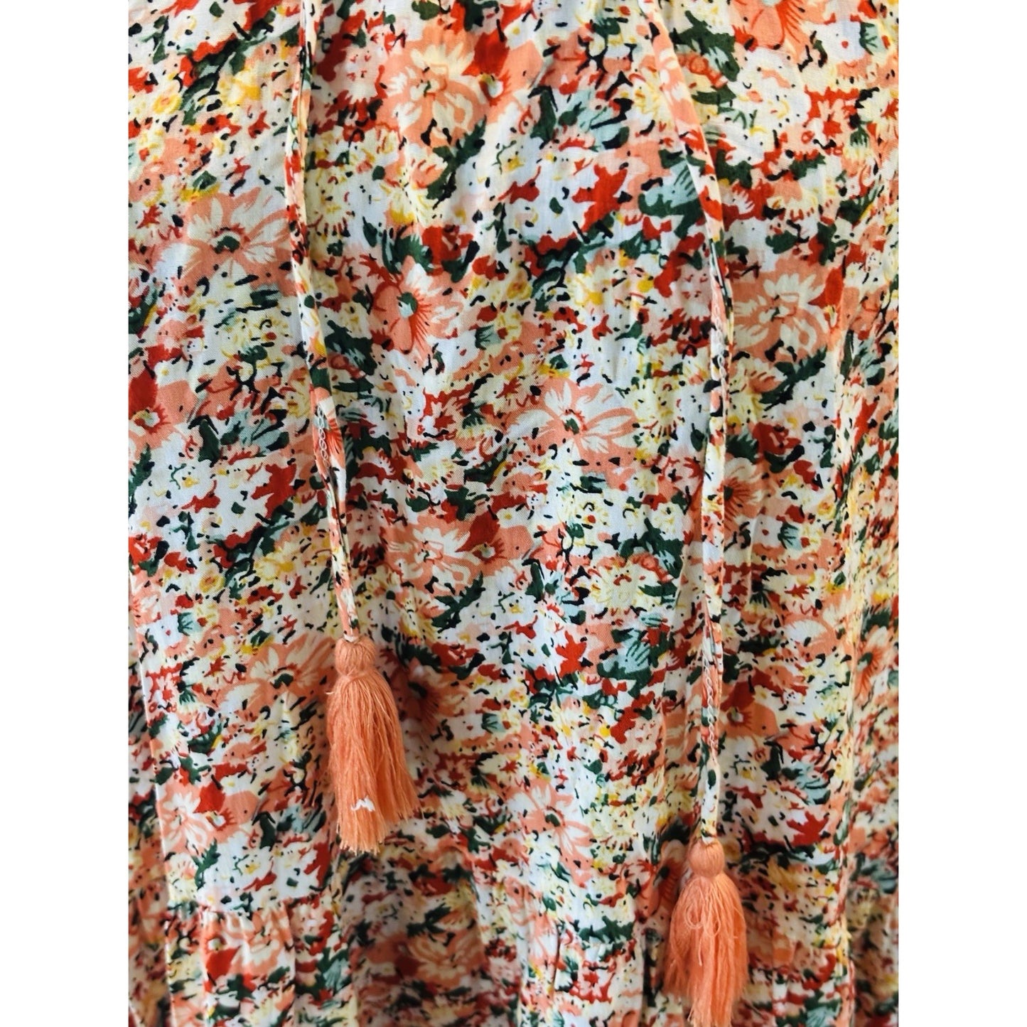 GiGio Boho Floral Tie Front Swing Dress w/ Pockets Floral Print Size L