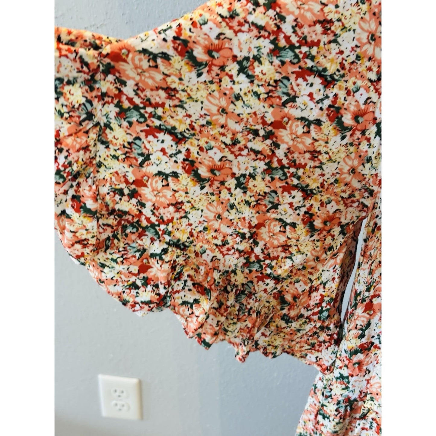 GiGio Boho Floral Tie Front Swing Dress w/ Pockets Floral Print Size L