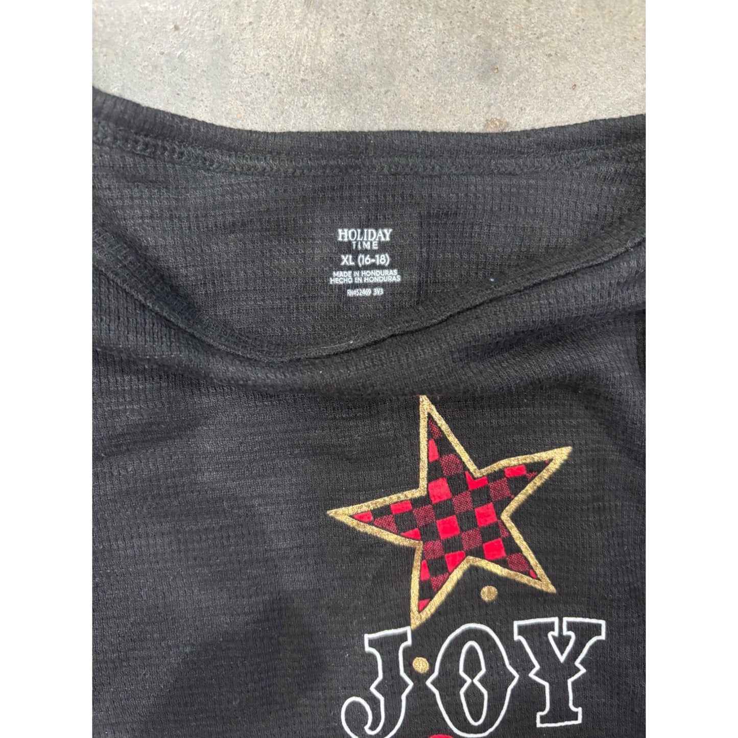 New Womens XL Black Christmas Graphic Long Sleeve T-Shirt