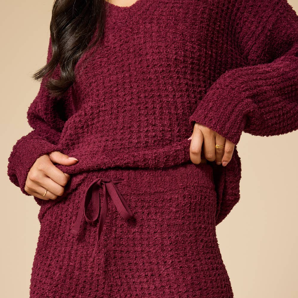 Softies Marshmallow Waffle V-Neck Lounge Set