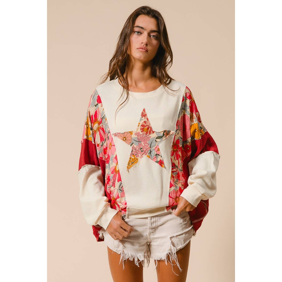 BiBi KNIT AND PRINT MIXED AND MATCH TOP