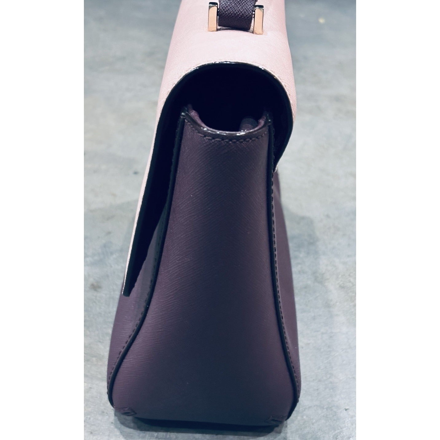 kate spade saffiano Top Handle Color Block Bag Pink And Mauve