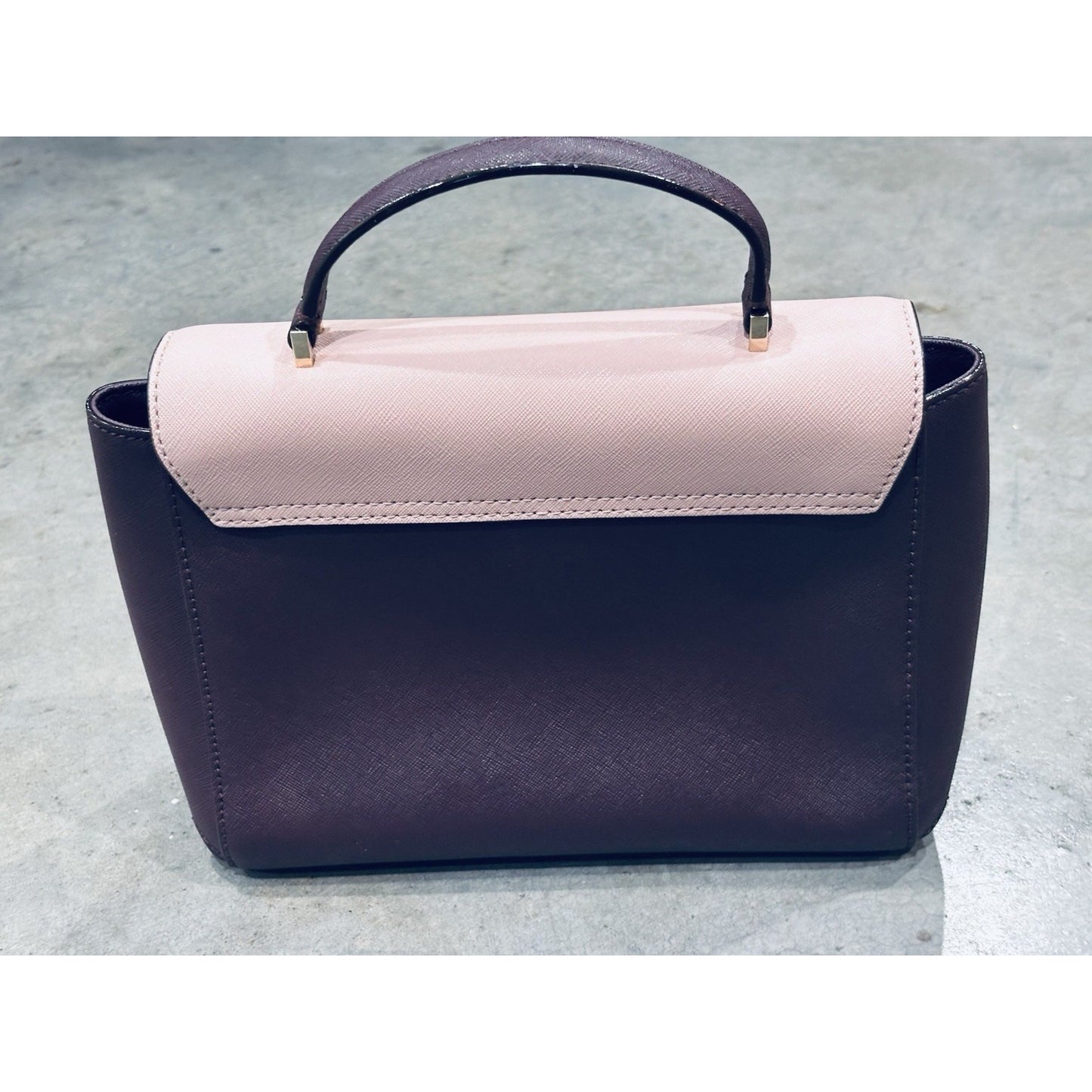 kate spade saffiano Top Handle Color Block Bag Pink And Mauve