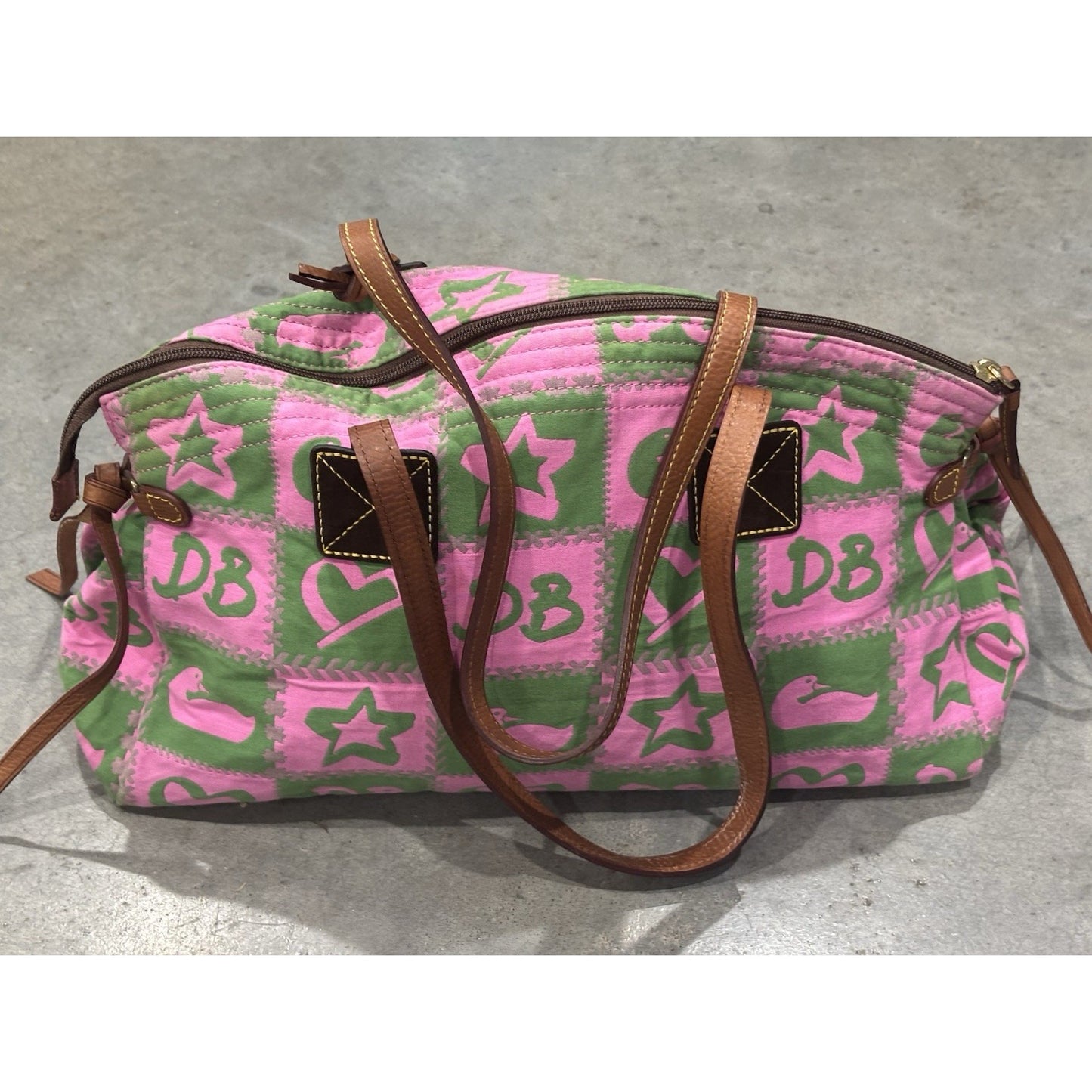 Dooney And Bourke Betty Bag In Pink And Green